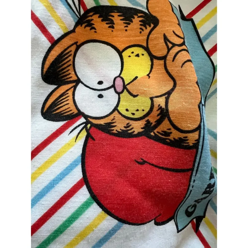 Vintage Garfield Full Sheet set,  flat sheet & fitted, Made USA,Marborough 80/20